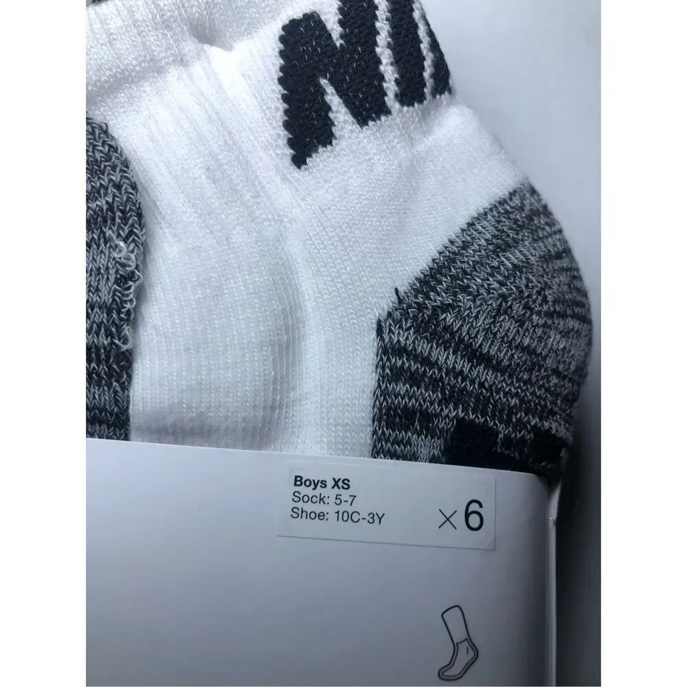 Nike Girls Cushioned Ankle Socks size 5-7/ fits shoe size 10C-3Y 6-pack